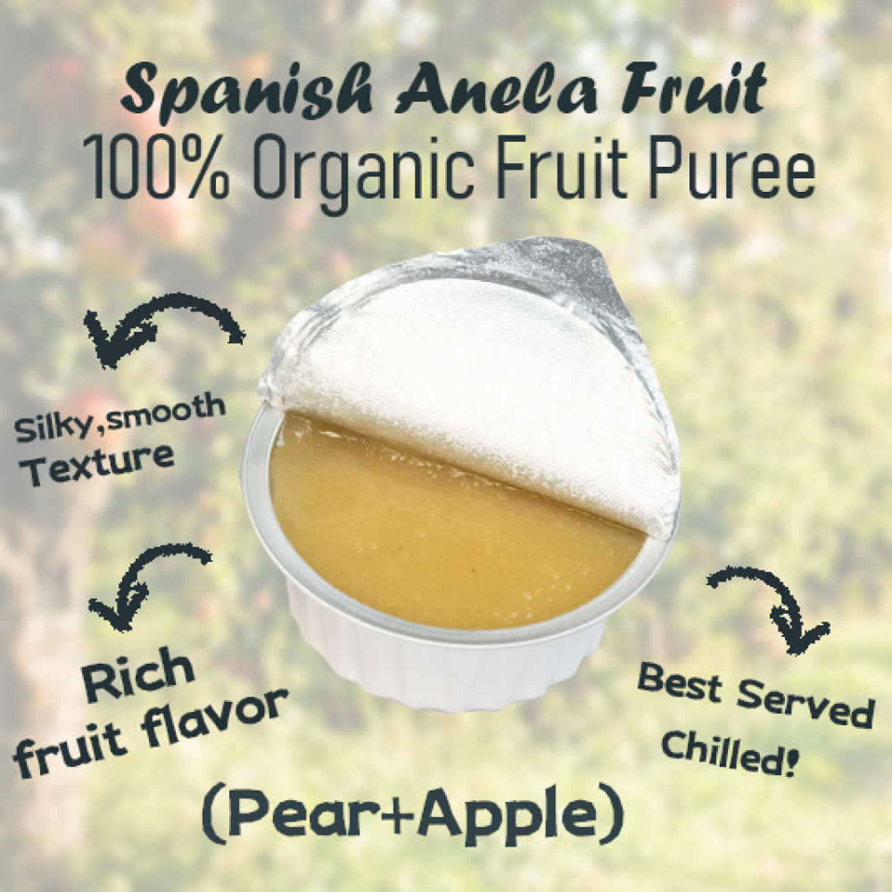 【西班牙直送】Anela Fruit 100%有機果蓉(蘋果+梨)一盒兩杯入 【Imported from Spain】Anela 100% organic Fruit Puree (Apple+Pear) 2-pc Cup Set