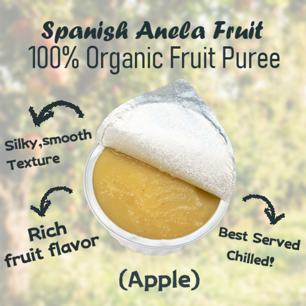 【西班牙直送】Anela Fruit 100%有機果蓉(蘋果)一盒兩杯入 【Imported from Spain】Anela 100% organic Fruit Puree (Apple) 2-pc Cup Set