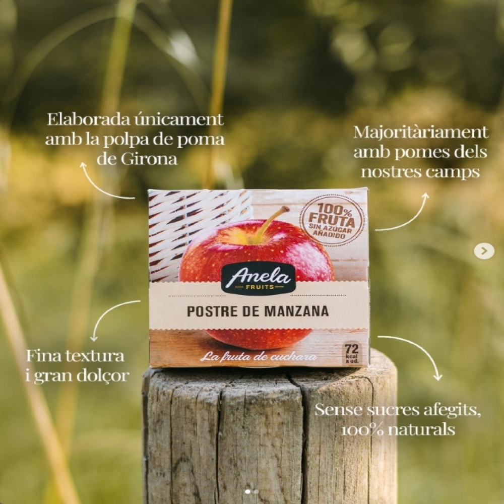 【西班牙直送】Anela Fruit 100%有機果蓉(蘋果)一盒兩杯入 【Imported from Spain】Anela 100% organic Fruit Puree (Apple) 2-pc Cup Set