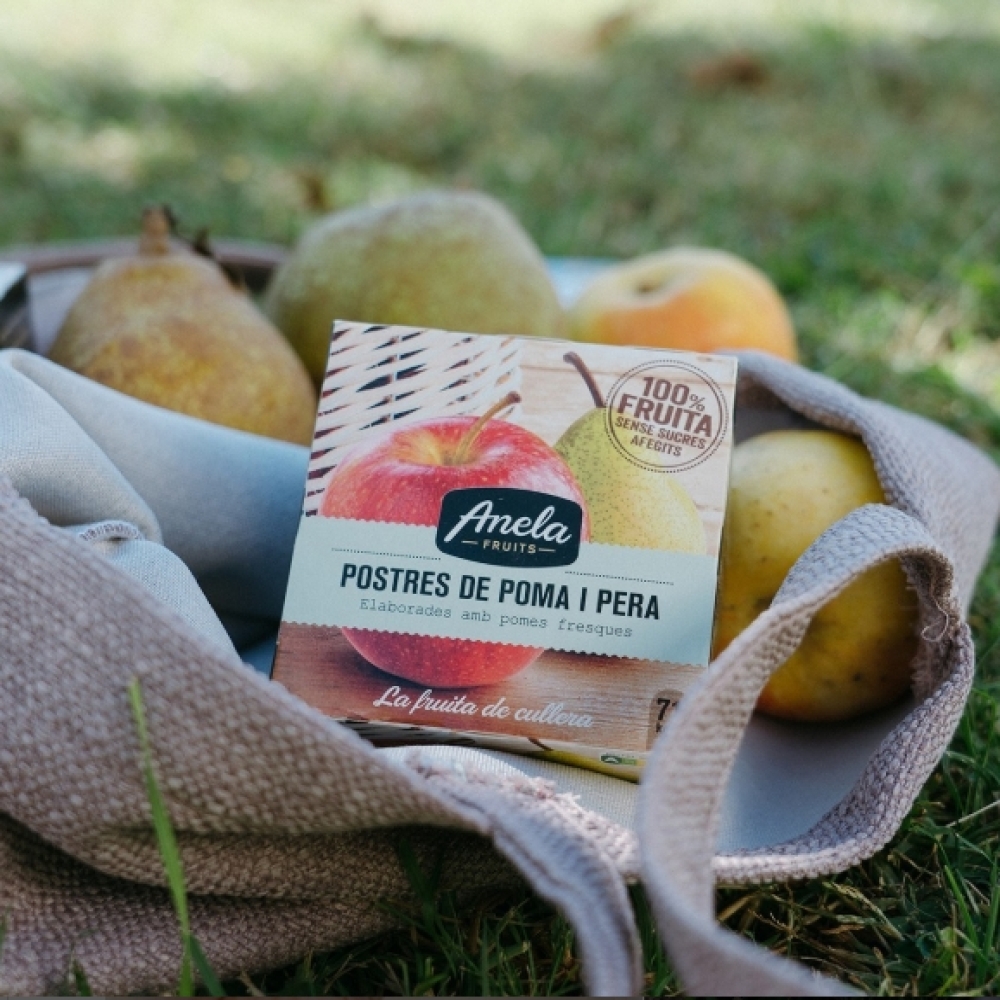 【西班牙直送】Anela Fruit 100%有機果蓉(蘋果+梨)一盒兩杯入 【Imported from Spain】Anela 100% organic Fruit Puree (Apple+Pear) 2-pc Cup Set