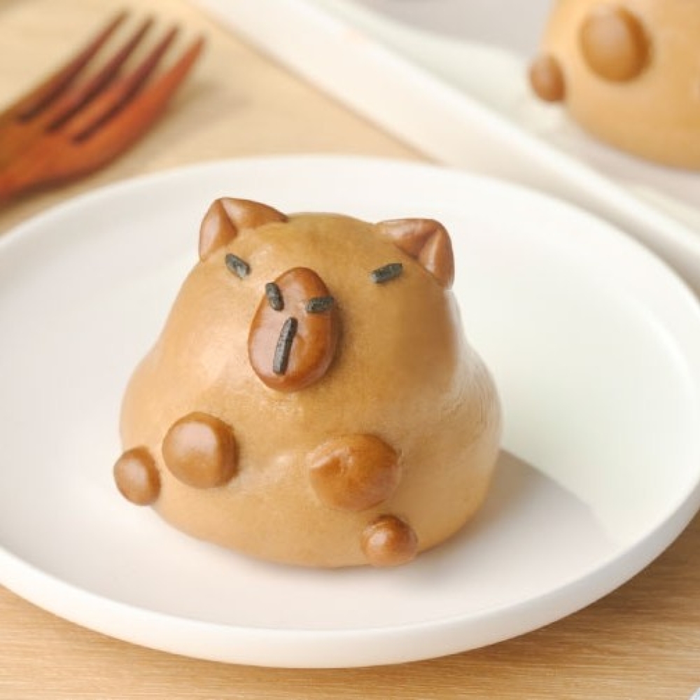 水豚包 (抺茶紅豆餡) 4個/包 Capybara-shaped Dumplings (Matcha Red Bean) 4pcs/bag